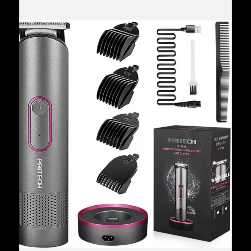 Pritech FIRE! NIB! PR-2888 Professional Hair Clippers in Dark Grey. R2S!!
